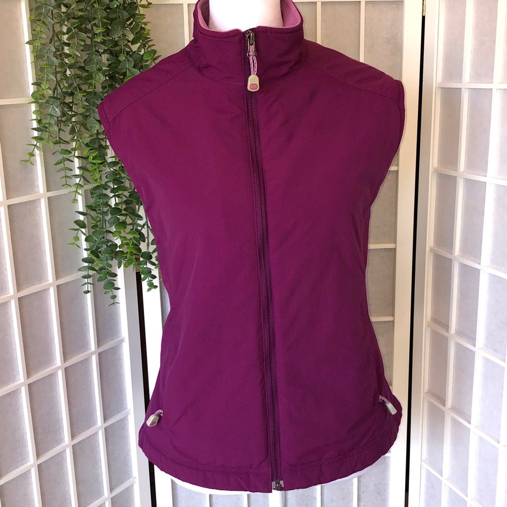 L.L. Bean Women’s Fleece Lined Outerwear Vest in Magenta, Size L
